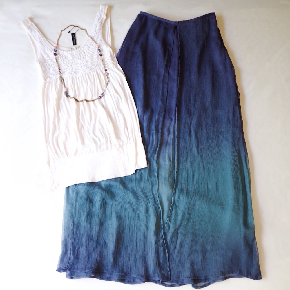 Forever21 Long Skirt & Scoopneck Sleeveless Top